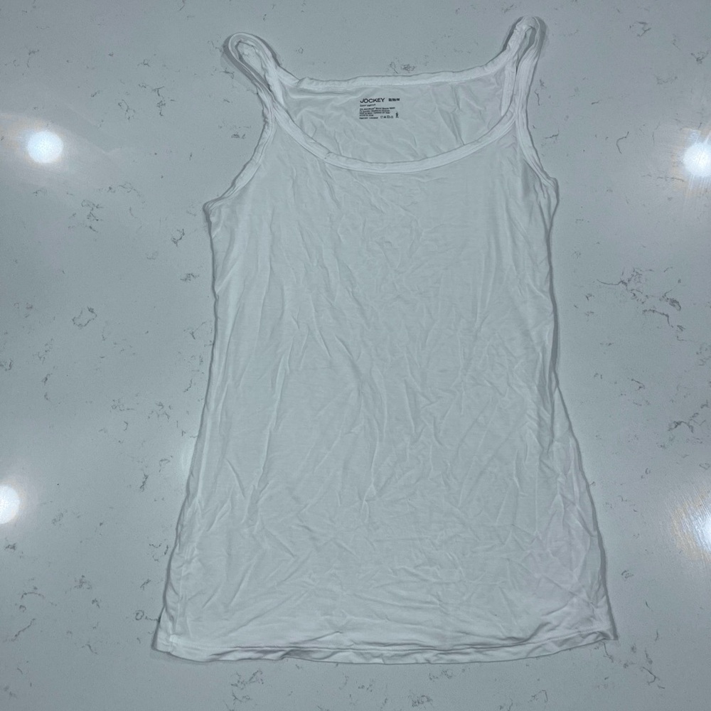 Jockey Stretch White Tank-Top, Women’s M